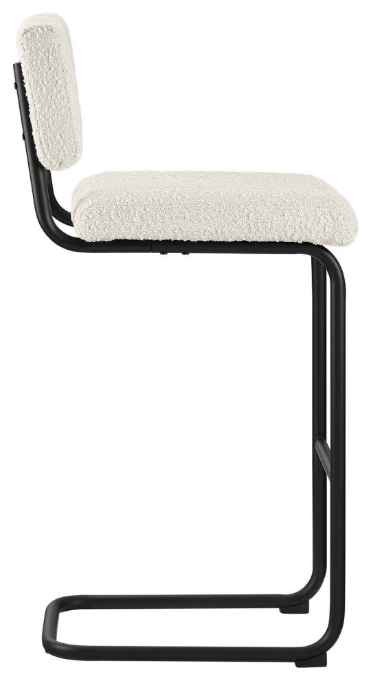 Parity Boucle Bar Stools, Set of 2, Black Ivory
