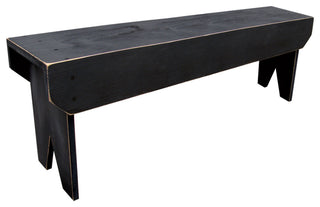 4' Simple Wood Bench, Old Black
