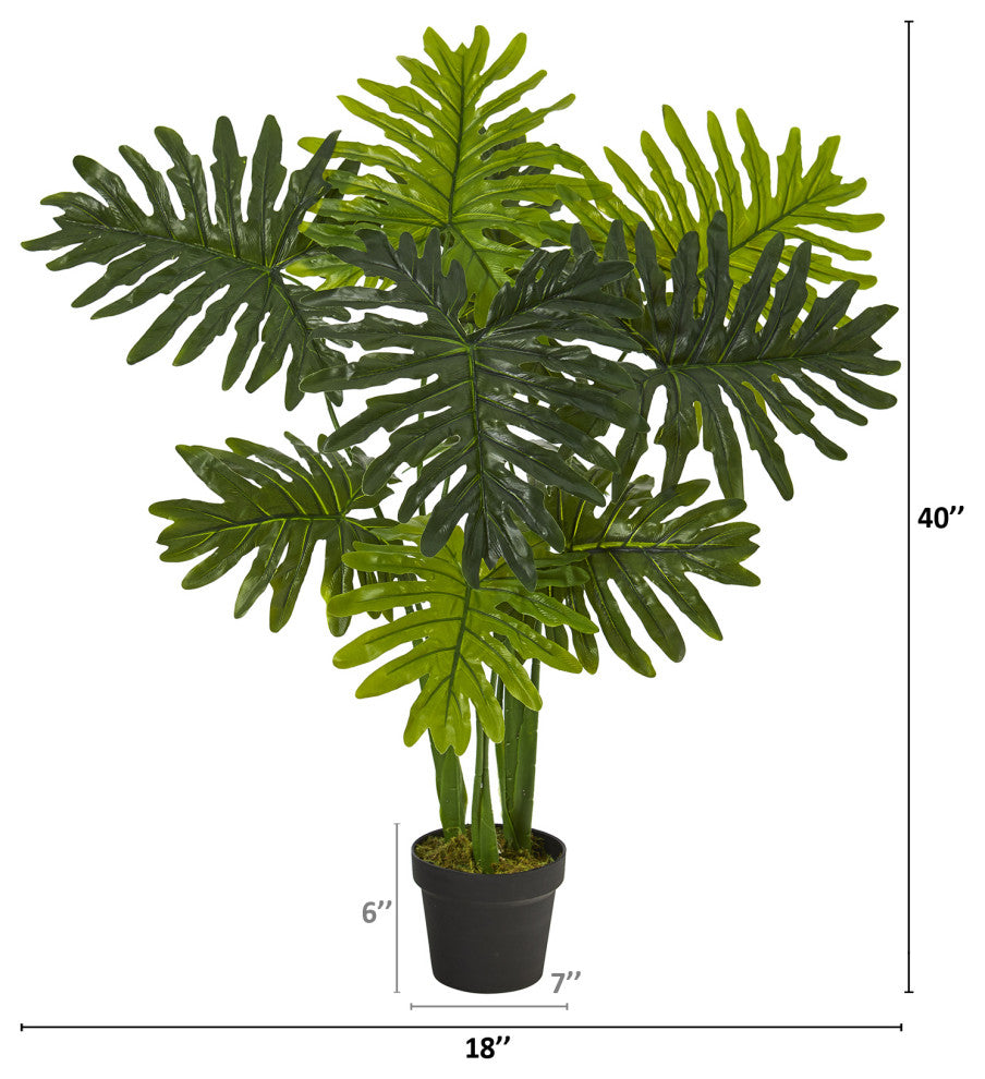 40" Philodendron Artificial Plant, Real Touch