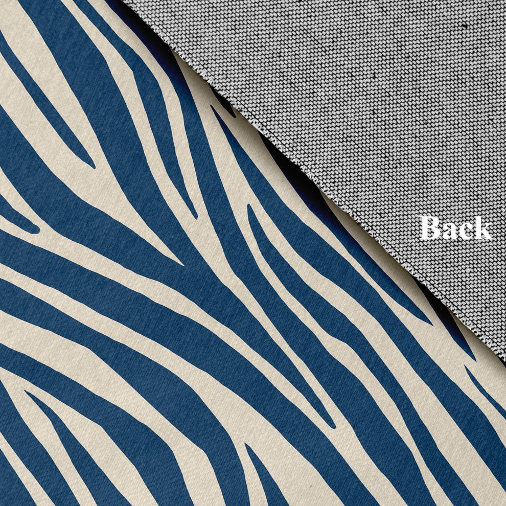 Wood Stripe  Design Chenille Area Rug, Blue, 8'x10'