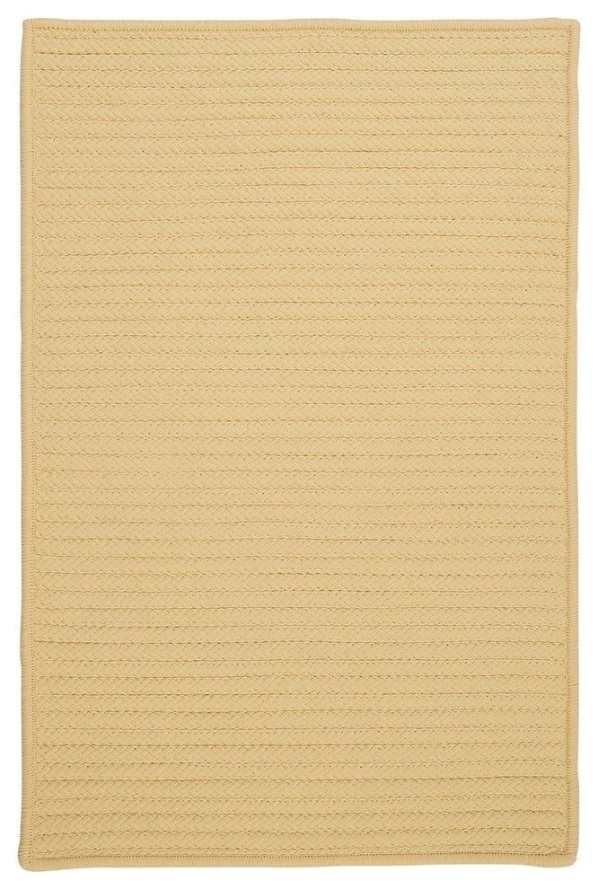 Simply Home Solid H833 Pale Banana Indoor/Outdoor Area Rug, Rectangular 4'x6'