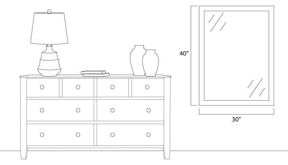 Blanco White Framed Wall Mirror, 30"x40"
