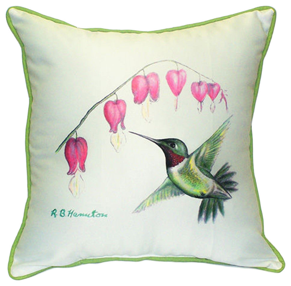 Betsy Drake Hummingbird Extra Large 22 X 22 Indoor / Outdoor Pillow