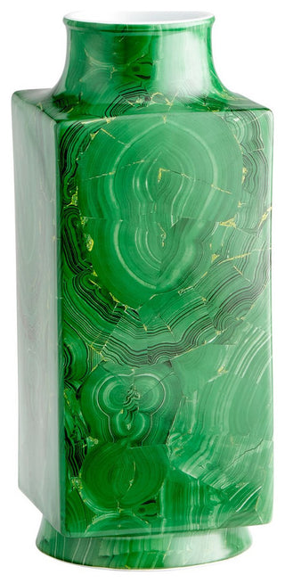 Cyan Large Jaded Vase 09871, Malachite