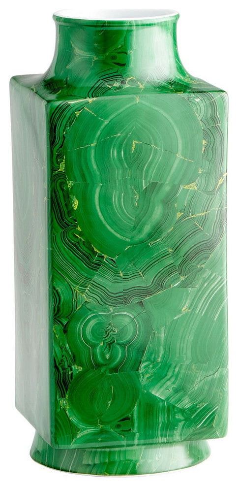 Cyan Large Jaded Vase 09871, Malachite