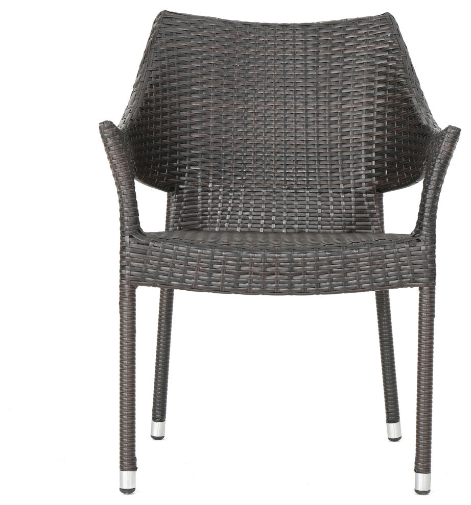 Del Mar Outdoor Brown Wicker Chairs, Set of 2