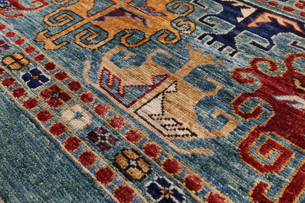 7' 11" X 11' 2" Khorjin Super Kazak Hand Knotted Rug Q10751