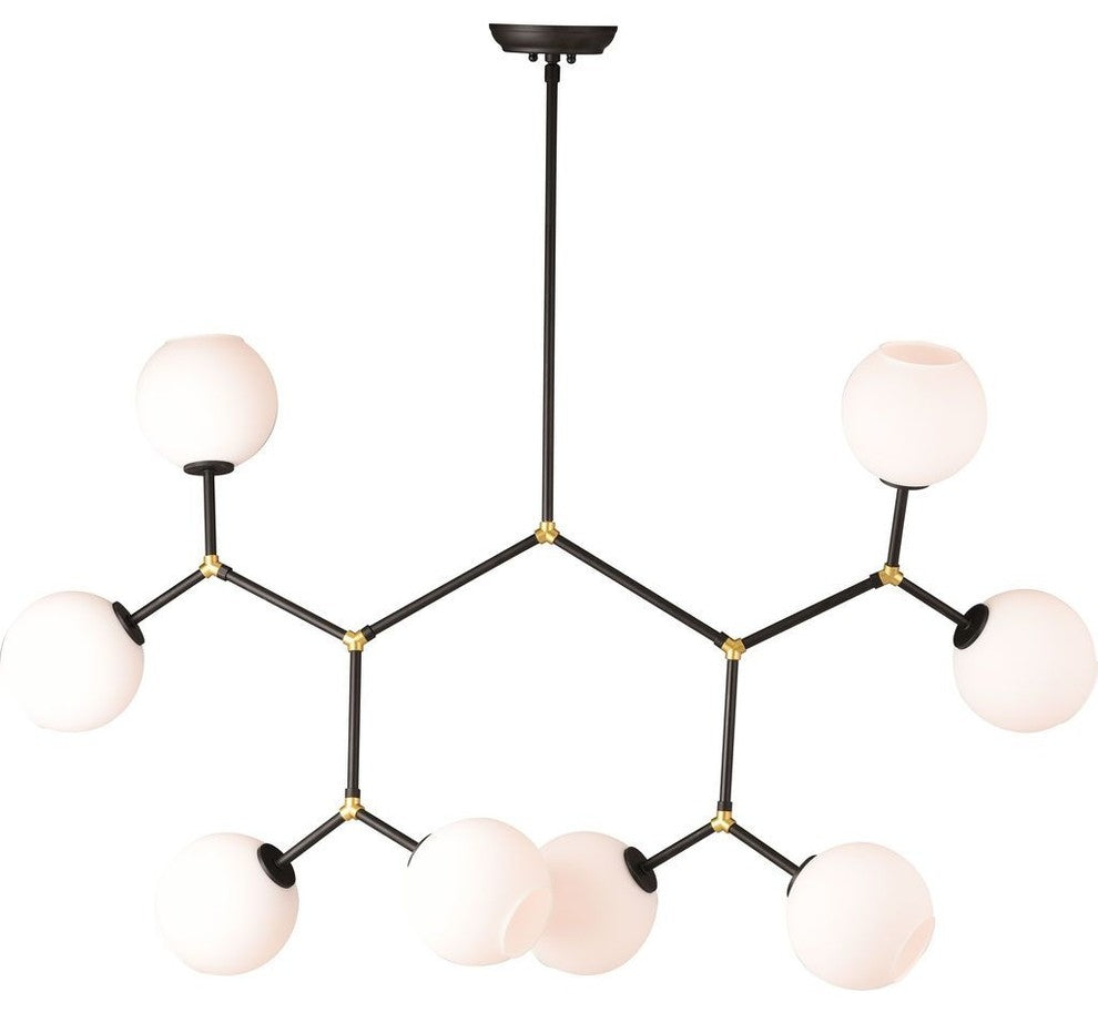 Nuevo Living Atom 8 Lighting Pendant, White Glass