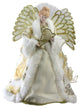 12" Battery-Operated Angel in Gown With Harp Christmas Tree Topper