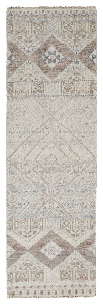 Eckhart Nomadic Diaimond Pattern Runner, Ivory, 2'6"x10'