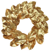 Gold Wreath Magnolia Leaf With Glitter 24" Front Door