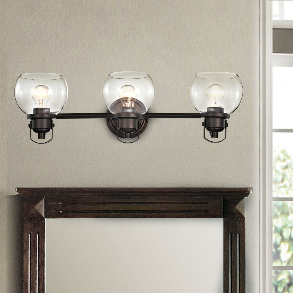 CHLOE Lighting Janice Contemporary 3-Light Rubbed Bronze Bath Vanity Fixture