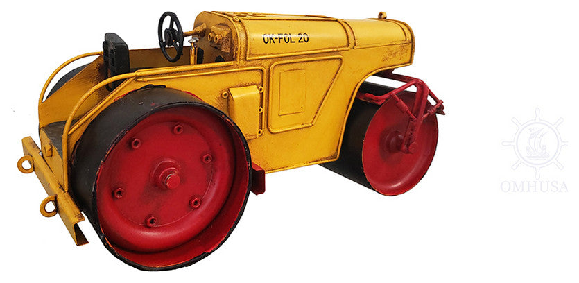 Metal Handmade Steam Roller Model, Collectible Metal Scale Model Steam Roller