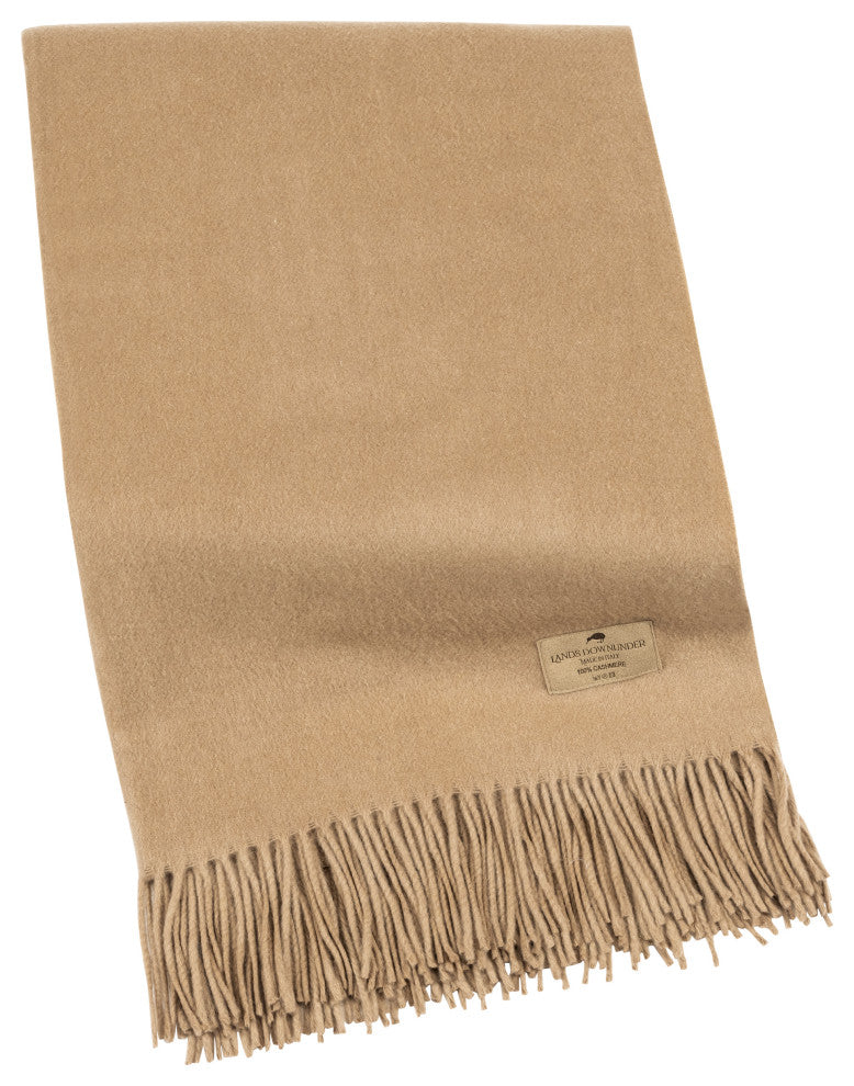 Luxe Italian Cashmere Throw, Camel