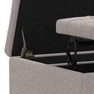 Harrison Small Square Coffee Table Storage Ottoman, Cloud Grey