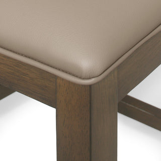 Bouman Farmhouse Upholstered Wood Counter Stools (Set of 2), Antique Brown