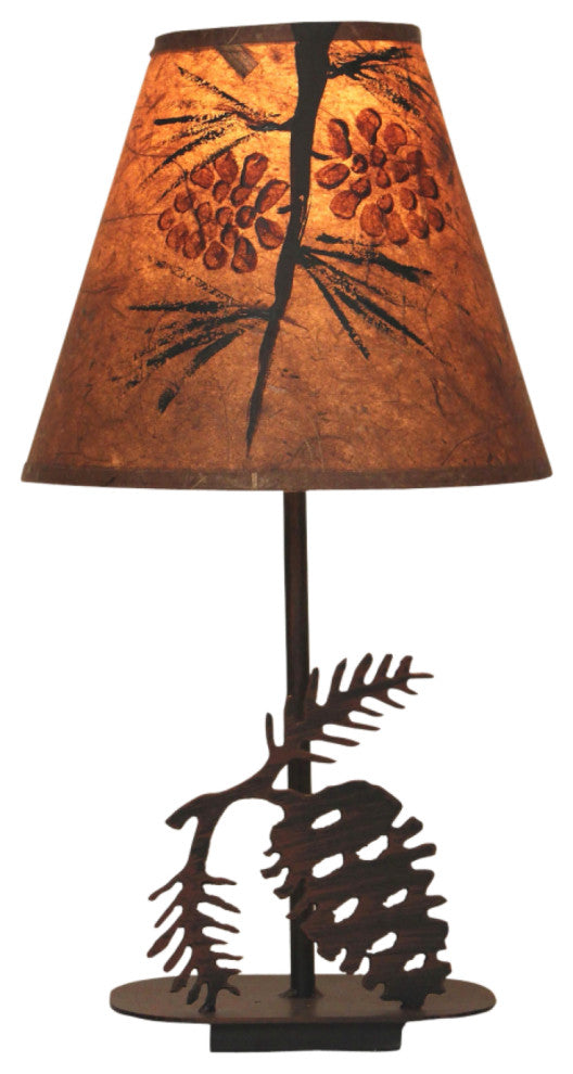 Burnt Sienna Mini Iron Pinecone Table Lamp