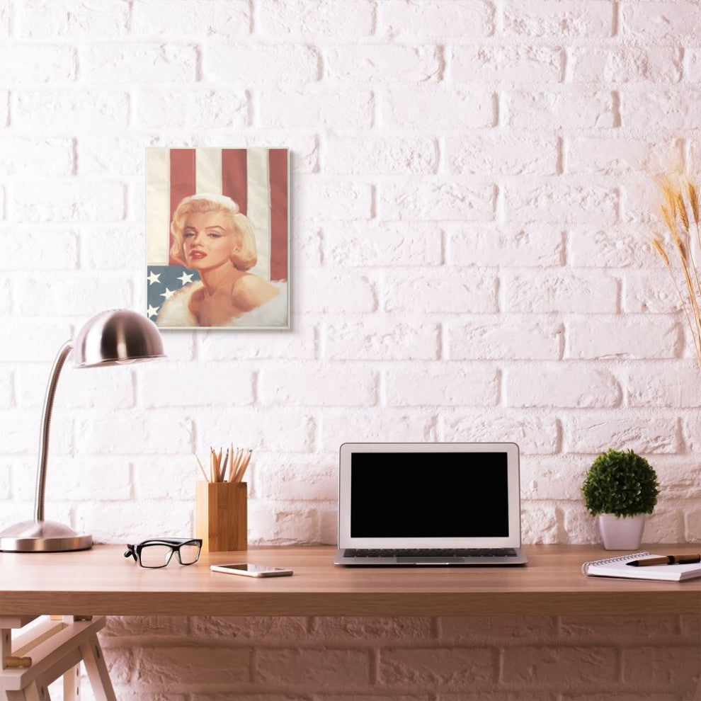 Stupell Industries Marilyn Flag Vintage Hollywood Movie Star, 13 x 19