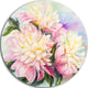 Blooming Pink Peonies, Floral Disc Metal Wall Art, 36"