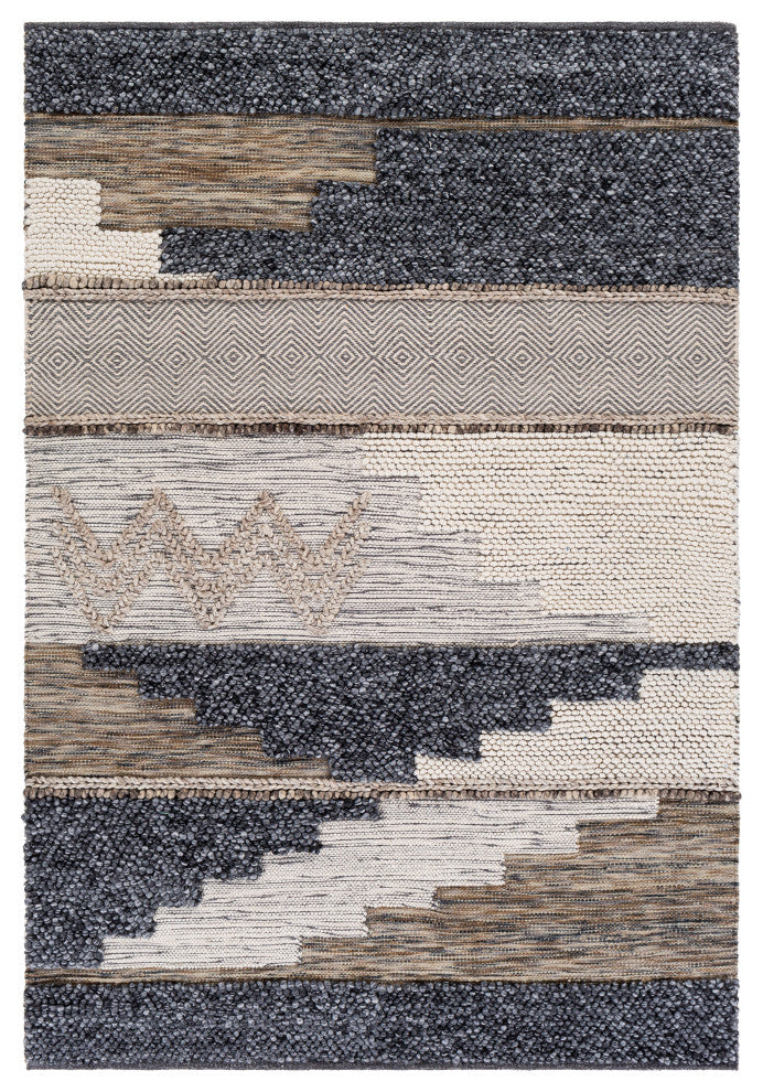Surya Quenby QUE-2300 5'x7'6" Rug, Cream/Sage/Black/Gray/Light Gray/Camel/Taupe