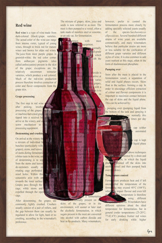 "Red Wine History" Framed Painting Print, 20"x30"