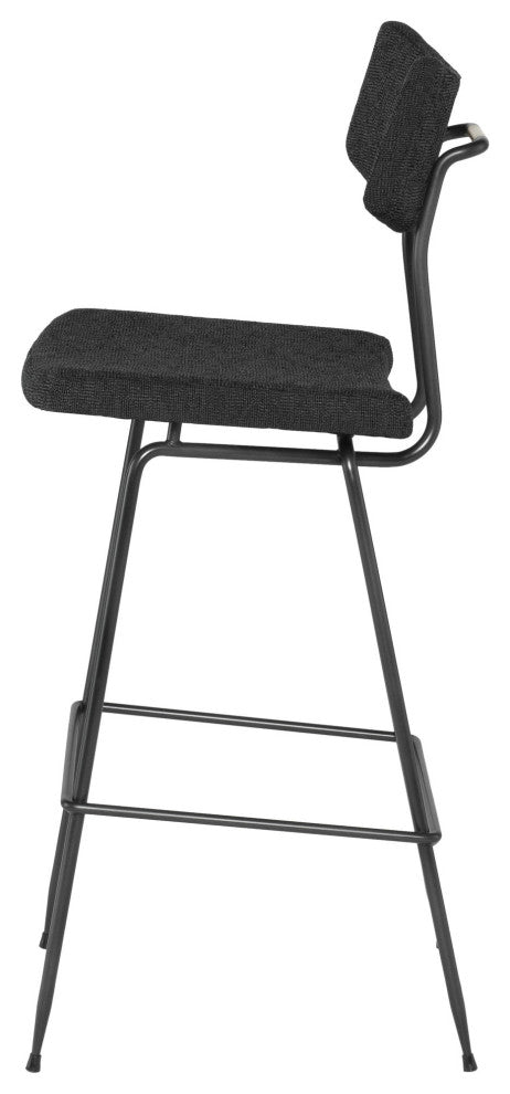 Soli Activated Charcoal Fabric Bar Stool