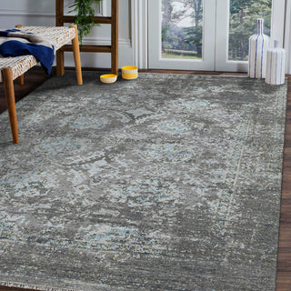 Naomi Teri Silver Knotted Wool Area Rug, 8'x10'