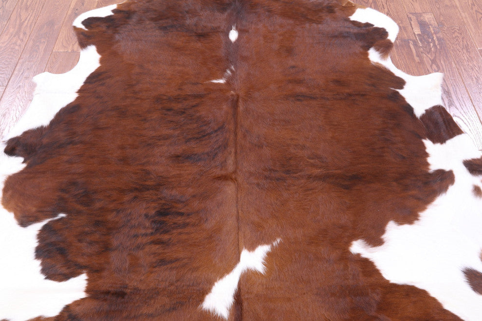 7' 3" X 6' 5" Organic Natural Hair-On Cowhide Area Rug C1637