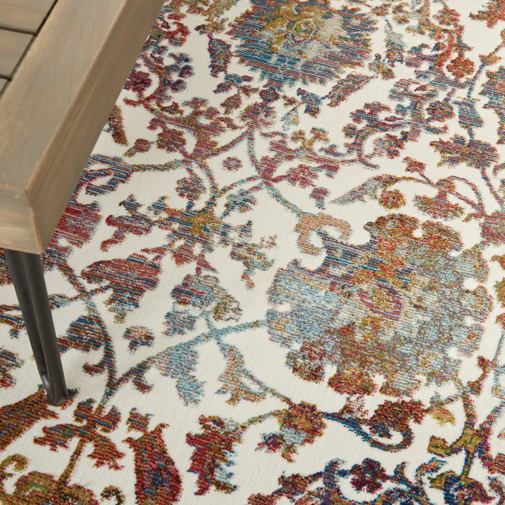 Nourison Ankara Global 4' x 6' White/Multi Vintage Indoor Area Rug