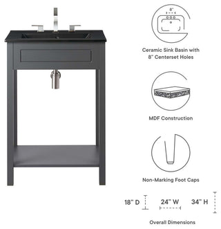 Altura 24" Bathroom Vanity, Gray Black