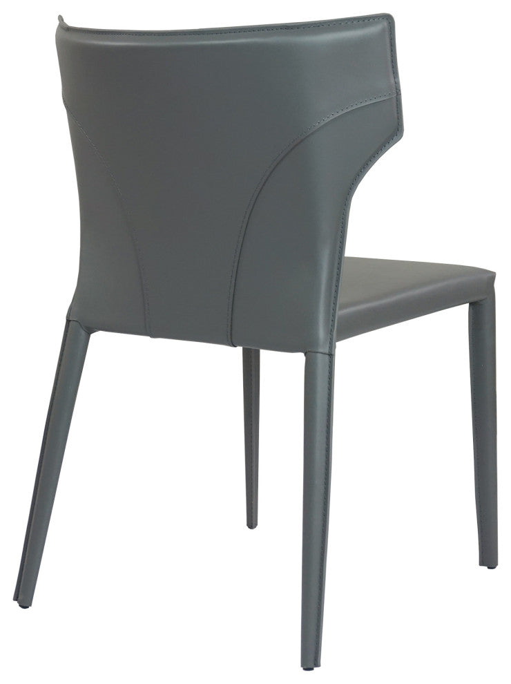 Elite Living Adoro, Set of 2, Wingback Stackable Dining Chair, Gray