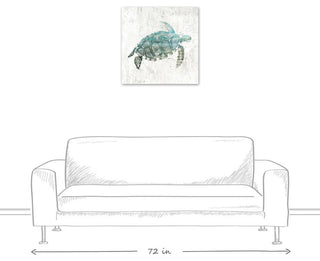 Turquoise Sea Turtle Canvas Wall Art, 24"x24"