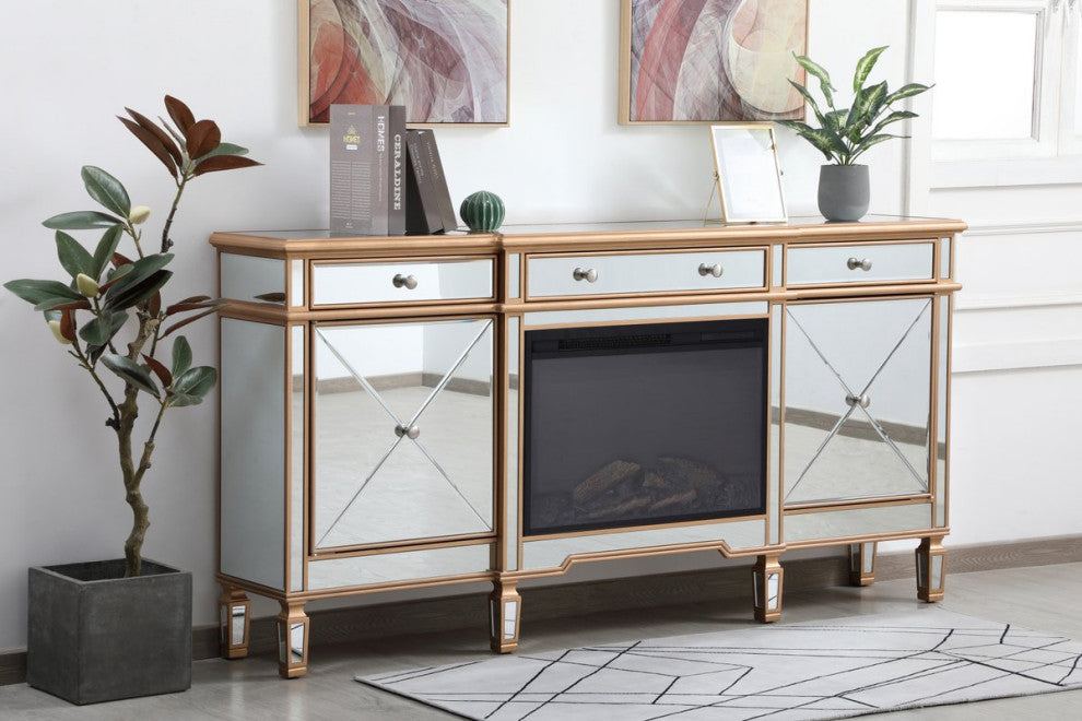 Elegant MF61072G-F1 Contempo 72" Mirrored Credenza