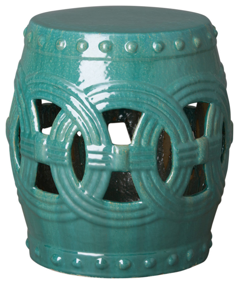 Teal Eternity Garden Stool
