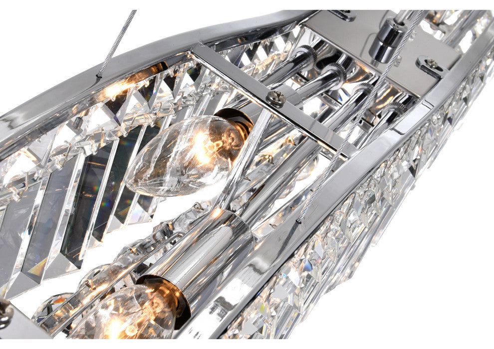 Glamorous 7 Light Down Chandelier With Chrome Finish