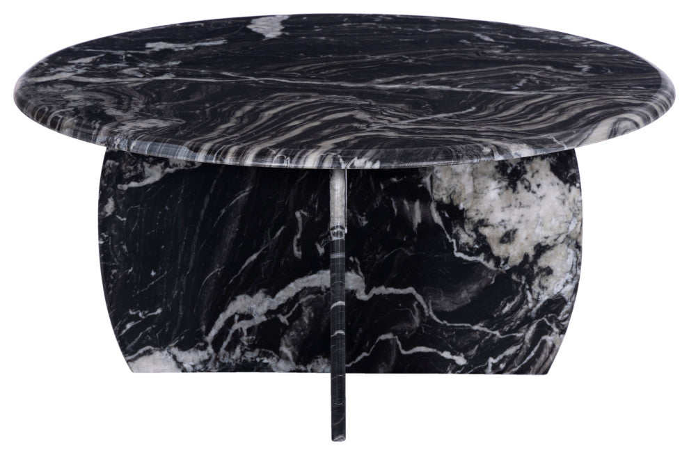 Formentera Marble Coffee Table, Black, Coffee Table
