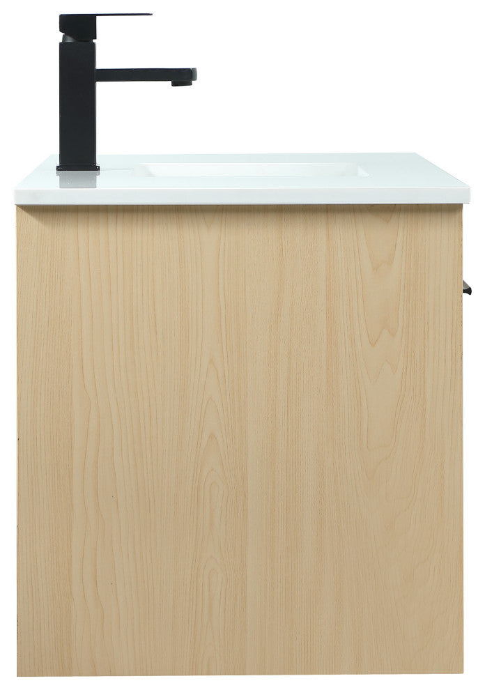 Phoebe Single Bathroom Vanity, Maple, 40", Without Backsplash
