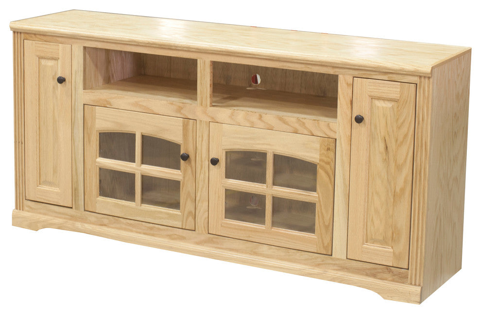 66" Oak Ridge Tall Entertainment Console, Yellow Oak