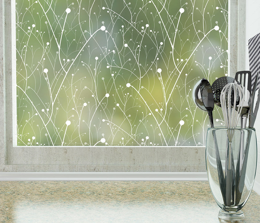 Willow Privacy Window Film, Non-Adhesive, Large 48"x84"