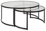 Uttermost 25190 Rhea 42" Diameter Iron and Tempered Glass Nesting - Satin Black