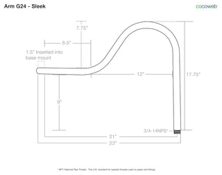 16" Calla LED Gooseneck Light With Sleek Arm, Jade