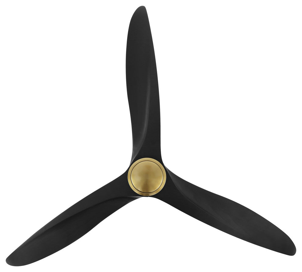 60" 3-Blade Reversible DC Motor Ceiling Fan With Remote, Gold/Black