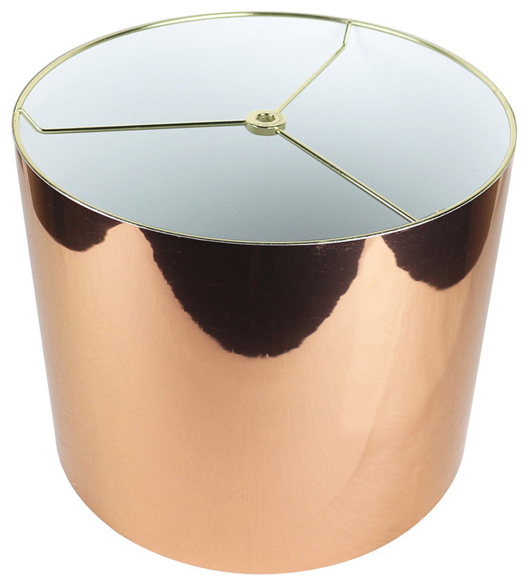 Classic Drum Metallic Lampshade, 12"x12"x10", Copper