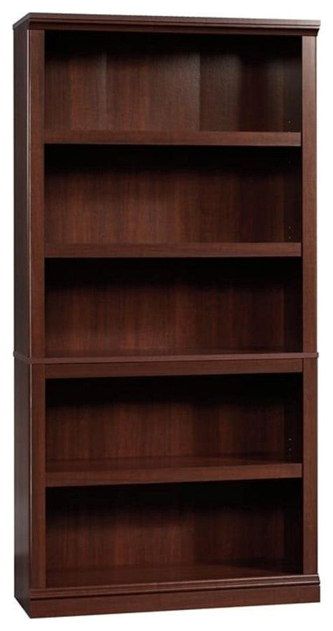 Bowery Hill 5-Shelf Modern Engineered Wood Bookcase in Select Cherry