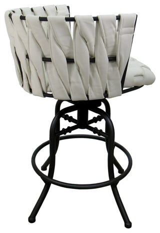Metalona Swivel Counter Stool, White,Black, 26"
