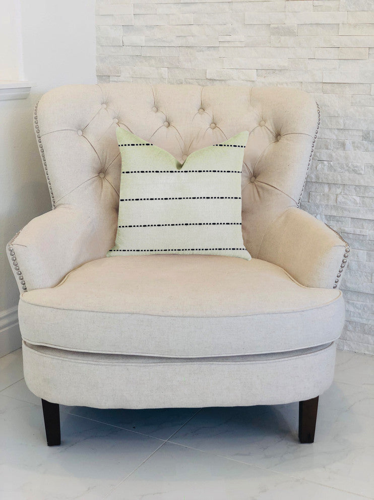 Interweave Vanilla Bean Luxury Throw Pillow in Black and White, 20"x20"