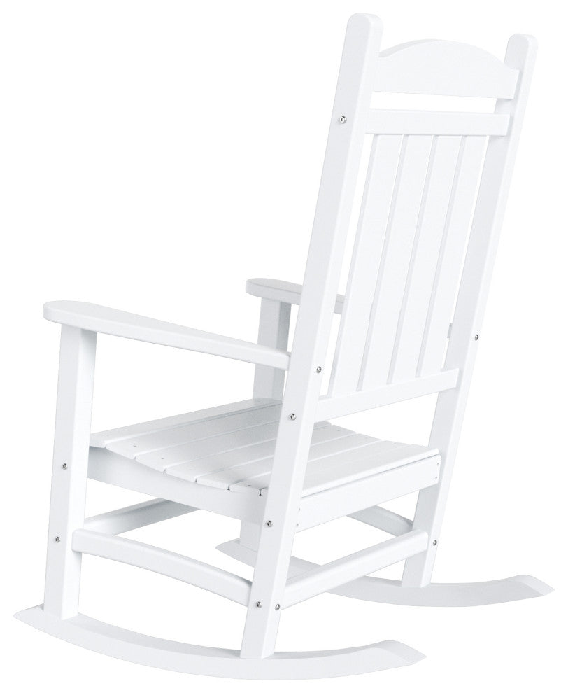 WestinTrends 4PC Set Adirondack Outdoor Patio Porch Rocking Chairs, White
