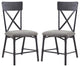 Set of 2 Side Chair, Gray and Sandy Black