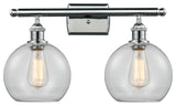 Ballston Athens 8" - 2 Light 18" Bath Vanity Light, Polished Chrome, Clear