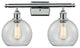 Ballston Athens 8" - 2 Light 18" Bath Vanity Light, Polished Chrome, Clear